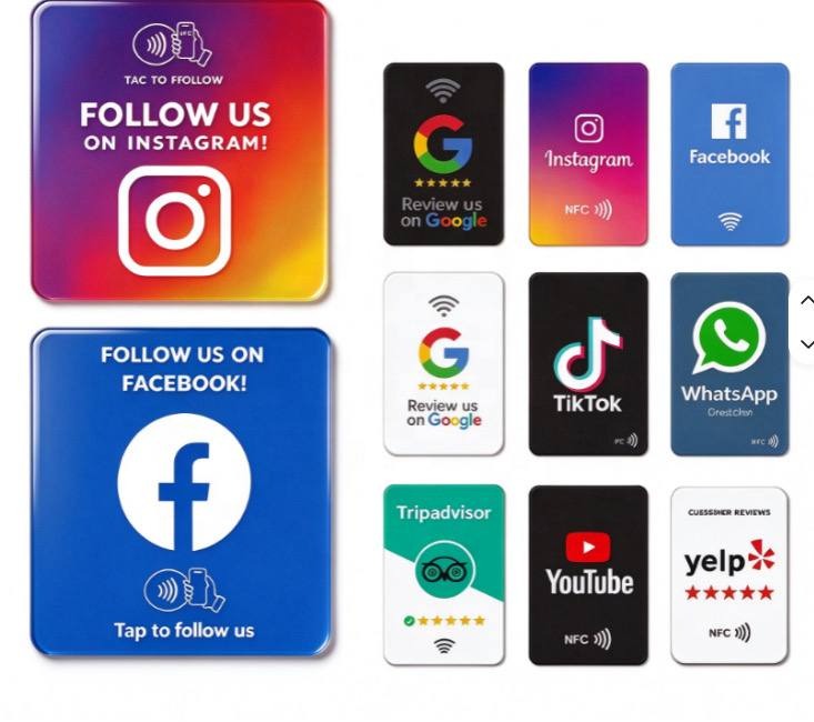 Modele Plăcuțe NFC Social Media
